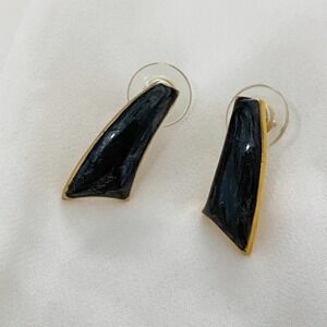 VTG Deep Blue Curved Trapezoid Earrings
